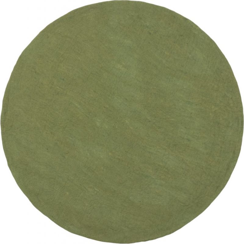 Grüner, runder Filzteppich (myfelt) mit 160 cm Durchmesser, ideal für Wohnzimmer und Schlafzimmer.